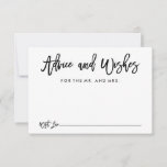 Chic Hand Lettered Wedding Advice and Wishes Card<br><div class="desc">Advice and Wishes for the new Mr. and Mrs. card featuring a chic brush script in black with a white background.</div>