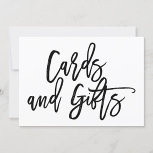 Chic Hand Lettered Wedding Cards and Gifts Sign