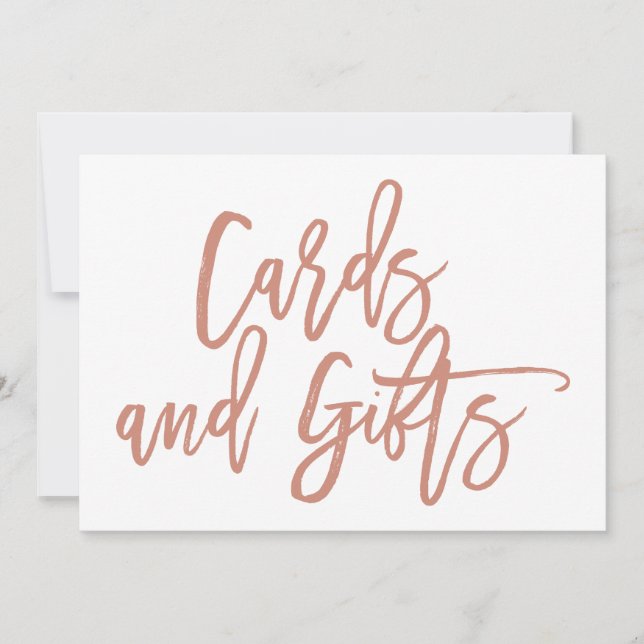 Chic Hand Lettered Wedding Cards and Gifts Sign (Front)