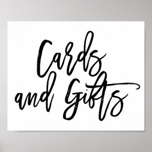 Chic Hand Lettered Wedding Cards & Gifts Sign