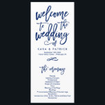 Chic Hand Lettered Wedding Ceremony Program Navy Programme<br><div class="desc">Stylish and modern wedding program featuring navy brush-script lettering. Click on the "customise it" button for more advanced editing tools or contact the shop for further customisation. Visit the shop to see more pieces in this design!</div>