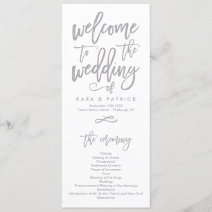 Chic Hand Lettered Wedding Ceremony Program Programme