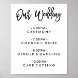 Chic Hand Lettered Wedding Day Of Schedule Poster<br><div class="desc">Wedding Day Of Schedule Poster. Visit the shop to see matching items.</div>