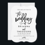 Chic Hand Lettered Wedding Invitation<br><div class="desc">Select a die-cut shape,  textured paper,  or an ultra-thick paper for an extra special feel and touch.</div>