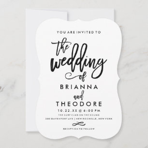 Chic Hand Lettered Wedding Invitation