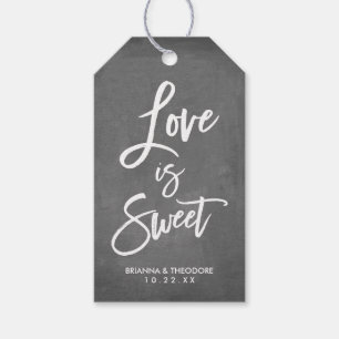 Chic Hand Lettered Wedding Love Is Sweet Gift Tags