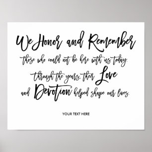 Chic Hand Lettered Wedding Memorial Sign
