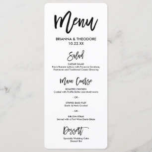 Chic Hand Lettered Wedding Menu