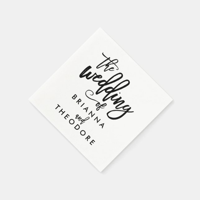 Chic Hand Lettered Wedding Napkins (Corner)