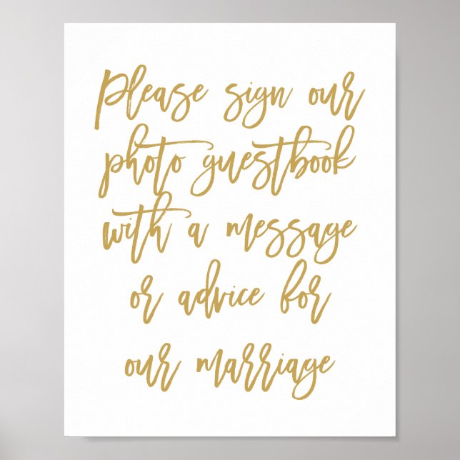 Chic Hand Lettered Wedding Photo Guestbook (Front)