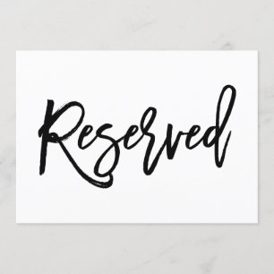 Chic Hand Lettered Wedding Reserved Sign Invitation
