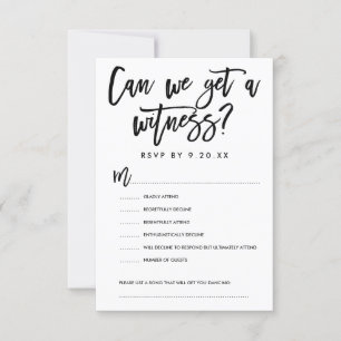 Chic Hand Lettered Wedding RSVP Options Card