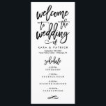 Chic Hand Lettered Wedding Schedule and Program Programme<br><div class="desc">Stylish and modern wedding program featuring black brush-script lettering. Click on the "customise" button for more advanced editing tools or contact the shop for further customisation. Visit the shop to see the rest of the collection.</div>