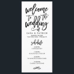 Chic Hand Lettered Wedding Schedule and Program Programme<br><div class="desc">Stylish and modern wedding program featuring black brush-script lettering. Click on the "customise" button for more advanced editing tools or contact the shop for further customisation. Visit the shop to see the rest of the collection.</div>