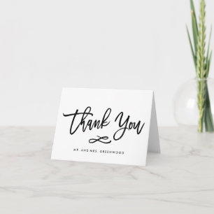 Chic Hand Lettered Wedding Thank You Card