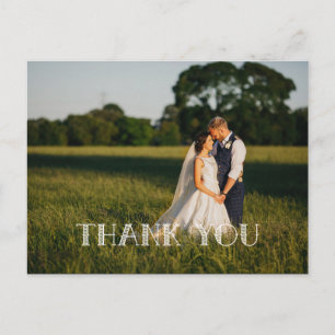 Chic Hand Lettered Wedding THANK YOU white Postcard