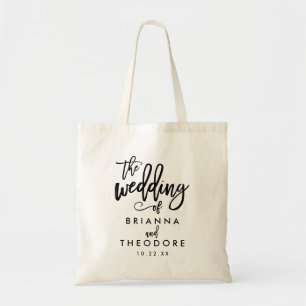 Chic Hand Lettered Wedding Weekend Tote Bag