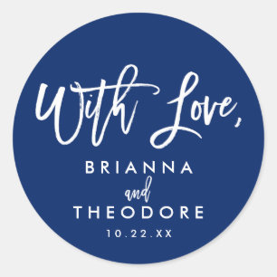 Chic Hand Lettered Wedding With Love Favour Label