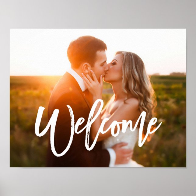 Chic Hand Lettered Welcome Photo Poster (Front)