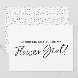 Chic Hand lettered "Will you be my flower girl" Invitation