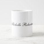 Chic Handwriting Black White Plain Minimalist Large Coffee Mug<br><div class="desc">Clean and Simple Modern Professional Simple Design.</div>