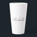 Chic Handwriting Classical Plain Minimalist Latte Mug<br><div class="desc">Clean and Simple Modern Professional Simple Design.</div>