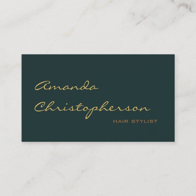 Chic Handwriting Script Hair Stylist Business Card (Front)