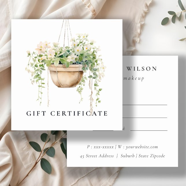 Chic Hanging Floral House Plants Gift Certificate (Creator Uploaded)