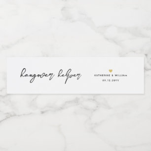 Chic Hangover Helper Water Bottle Label