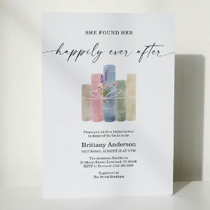 Chic Happily Ever After Book Floral Bridal Shower Invitation
