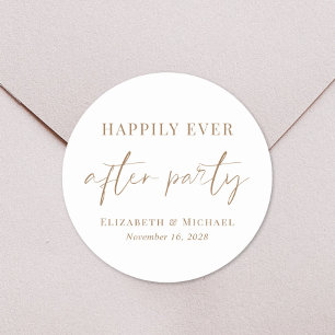Chic Happily Ever After Party Wedding Reception Classic Round Sticker