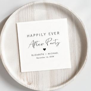 Chic Happily Ever After Party Wedding Reception Napkin