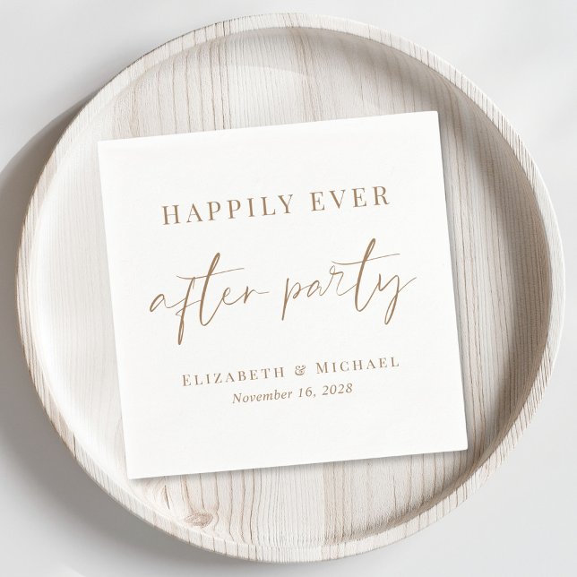 Chic Happily Ever After Party Wedding Reception Napkin (Creator Uploaded)