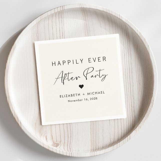 Chic Happily Ever After Party Wedding Reception Napkin (Creator Uploaded)