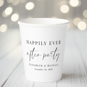 Chic Happily Ever After Party Wedding Reception Paper Cups