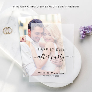 Chic Happily Ever After Party Wedding Reception Vellum Invitations