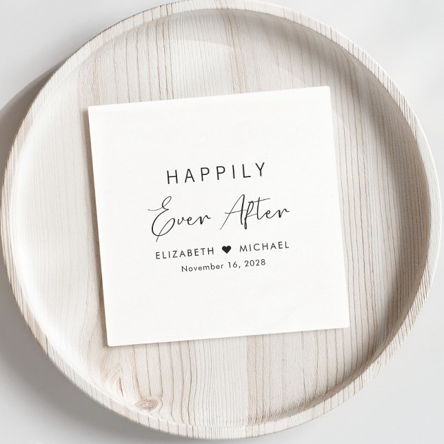Chic Happily Ever After Wedding Napkin (Creator Uploaded)