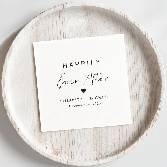 Chic Happily Ever After Wedding Napkin (Creator Uploaded)