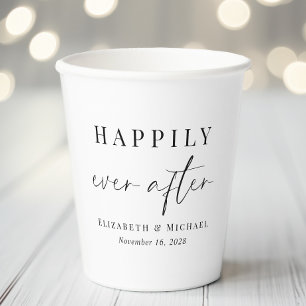 Chic Happily Ever After Wedding Paper Cups