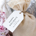 Chic Happy Holidays Family Christmas Gift Tags<br><div class="desc">These chic happy holidays family Christmas gift tags are perfect for a modern holiday present. The simple design features classic minimalist black and white typography with a rustic boho feel. Customisable in any colour. Keep the design minimal and elegant, as is, or personalise it by adding your own graphics and...</div>