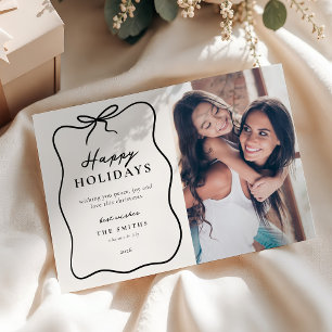 Chic Happy Holidays Photo Holiday Card
