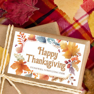 Chic Happy Thanksgiving Customised Company Rectangular Sticker