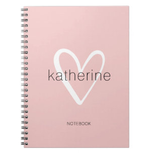 Chic Heart Blush Pink Notebook