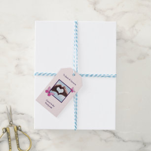 Chic Heart Photo Cheers to the Newlyweds Congrats Gift Tags
