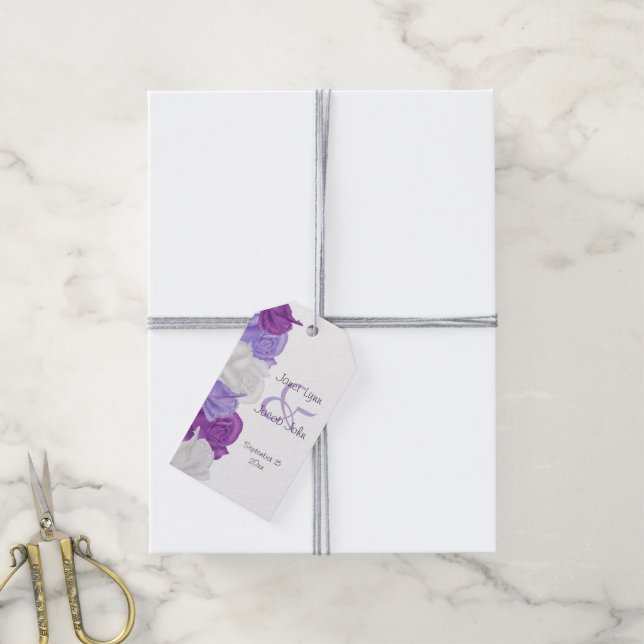 Chic Heirloom Roses Wedding Gift Tags (With Twine)
