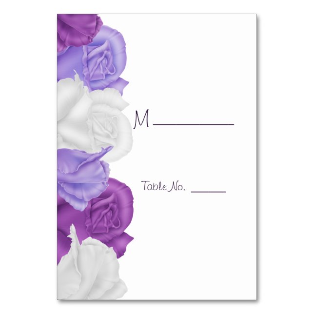 Chic Heirloom Roses Wedding Table Number (Front)