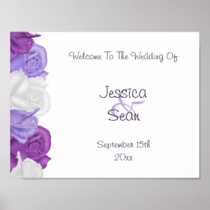 Chic Heirloom Roses Wedding Welcome Poster