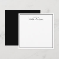 Chic Hello From Monogram Script Border Black White