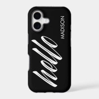 Chic Hello Script and Your Name Black White
