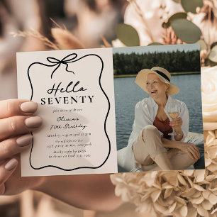 Chic Hello Seventy' Photo 70th Birthday Party Invitation